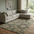 8' X 10' Charcoal And Brown Floral Washable Area Rug With UV Protection