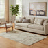 5' X 8' Coffee And Beige Floral Washable Area Rug With UV Protection
