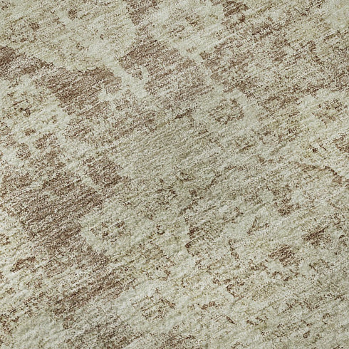 5' X 8' Coffee And Beige Floral Washable Area Rug With UV Protection