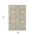5' X 8' Coffee And Beige Floral Washable Area Rug With UV Protection