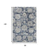 8' X 10' Navy Blue And Ivory Floral Washable Area Rug With UV Protection