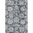 8' X 10' Navy Blue And Ivory Floral Washable Area Rug With UV Protection