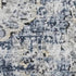 8' X 10' Navy Blue And Ivory Floral Washable Area Rug With UV Protection