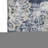 8' X 10' Navy Blue And Ivory Floral Washable Area Rug With UV Protection