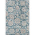 8' X 10' Teal And Beige Floral Washable Area Rug With UV Protection