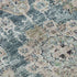 8' X 10' Teal And Beige Floral Washable Area Rug With UV Protection
