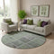8' Green And Purple Patchwork Washable Round Rug With UV Protection
