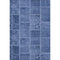 5' X 8' Navy Blue And Ivory Patchwork Washable Area Rug With UV Protection