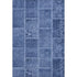 5' X 8' Navy Blue And Ivory Patchwork Washable Area Rug With UV Protection