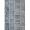 5' X 8' Teal And Beige Patchwork Washable Area Rug With UV Protection