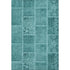 5' X 8' Turquoise And Aqua Patchwork Washable Area Rug With UV Protection