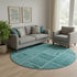 8' Turquoise And Aqua Patchwork Washable Round Rug With UV Protection