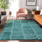 9' X 12' Turquoise And Aqua Patchwork Washable Area Rug With UV Protection