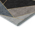 5' X 8' Blue Charcoal And Ivory Geometric Washable Area Rug With UV Protection