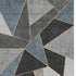 5' X 8' Blue Charcoal And Ivory Geometric Washable Area Rug With UV Protection
