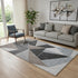 5' X 8' Chocolate Brown And Gray Geometric Washable Area Rug With UV Protection