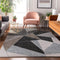 8' X 10' Chocolate Brown And Gray Geometric Washable Area Rug With UV Protection