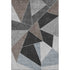 8' X 10' Chocolate Brown And Gray Geometric Washable Area Rug With UV Protection