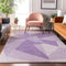 9' X 12' Lilac And Ivory Geometric Washable Area Rug With UV Protection