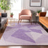 9' X 12' Lilac And Ivory Geometric Washable Area Rug With UV Protection