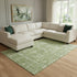 8' X 10' Artichoke Green And Ivory Floral Washable Area Rug With UV Protection
