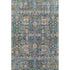 8' X 10' Green Blue And Beige Floral Washable Area Rug With UV Protection