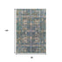 8' X 10' Green Blue And Beige Floral Washable Area Rug With UV Protection