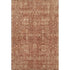 5' X 8' Chili Red And Copper Floral Washable Area Rug With UV Protection