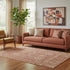 5' X 8' Chili Red And Copper Floral Washable Area Rug With UV Protection