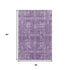5' X 8' Purple And Ivory Floral Washable Area Rug With UV Protection