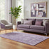 5' X 8' Purple And Ivory Floral Washable Area Rug With UV Protection
