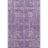 5' X 8' Purple And Ivory Floral Washable Area Rug With UV Protection
