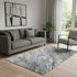 5' X 8' Gray And Ivory Abstract Washable Area Rug With UV Protection