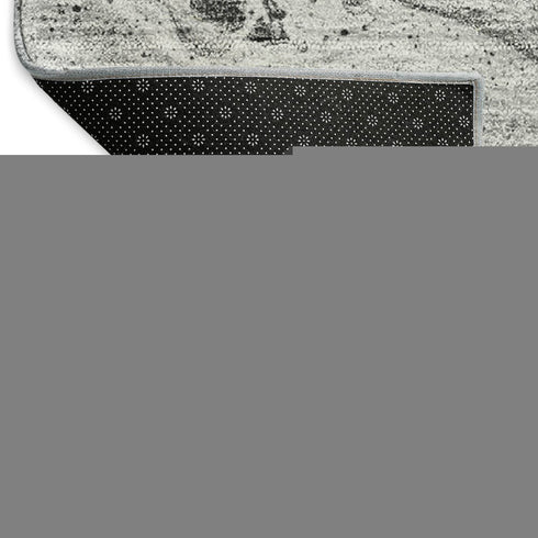 8' X 10' Gray And Ivory Abstract Washable Area Rug With UV Protection