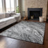 8' X 10' Gray And Ivory Abstract Washable Area Rug With UV Protection