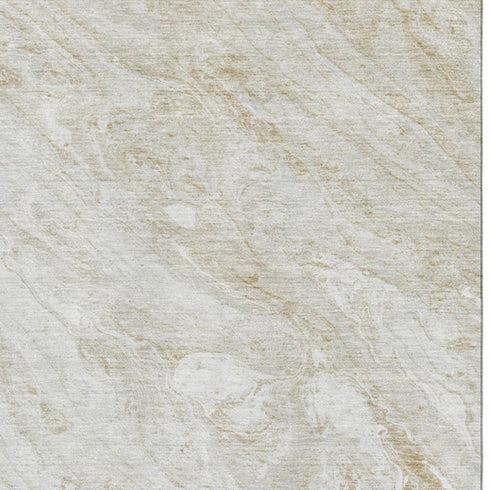 9' X 12' Ivory And Beige Abstract Washable Area Rug With UV Protection