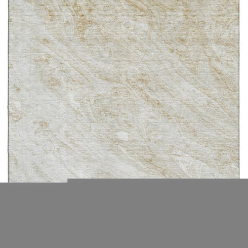 9' X 12' Ivory And Beige Abstract Washable Area Rug With UV Protection