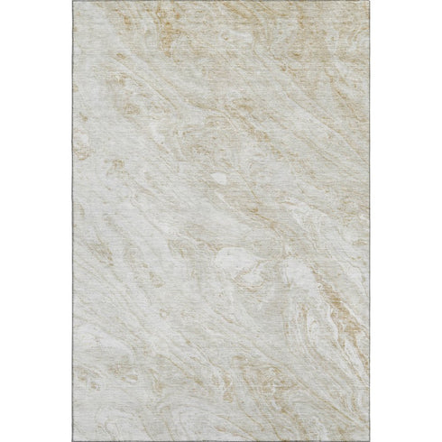 9' X 12' Ivory And Beige Abstract Washable Area Rug With UV Protection