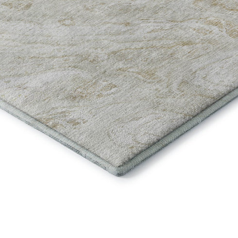 9' X 12' Ivory And Beige Abstract Washable Area Rug With UV Protection