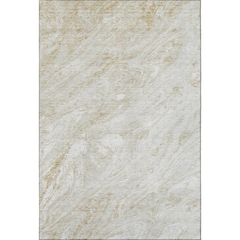 9' X 12' Ivory And Beige Abstract Washable Area Rug With UV Protection