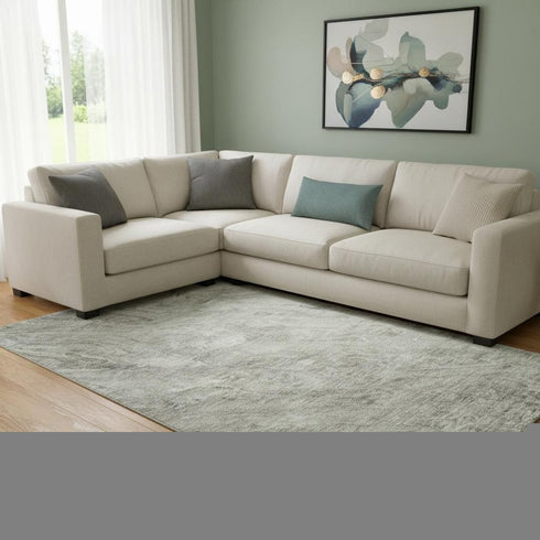 9' X 12' Taupe And Ivory Abstract Washable Area Rug With UV Protection