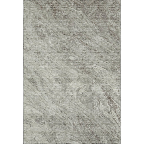9' X 12' Taupe And Ivory Abstract Washable Area Rug With UV Protection
