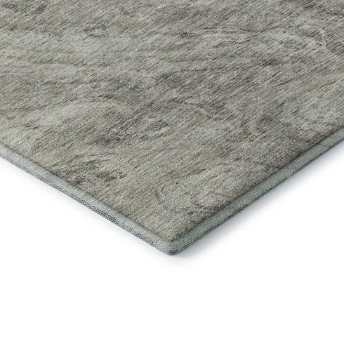 9' X 12' Taupe And Ivory Abstract Washable Area Rug With UV Protection
