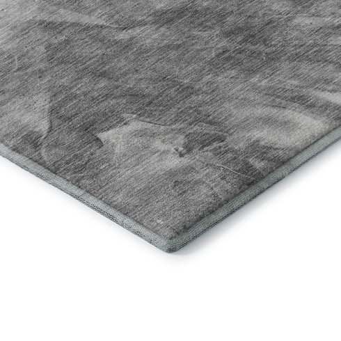 8' X 10' Gray And Ivory Abstract Washable Area Rug With UV Protection