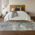 8' X 10' Gray And Ivory Abstract Washable Area Rug With UV Protection