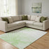8' X 10' Artichoke Green And Ivory Abstract Washable Area Rug With UV Protection
