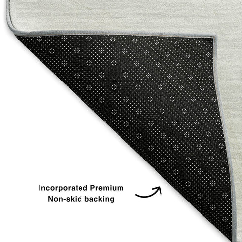 5' X 8' Gray And Ivory Abstract Washable Area Rug With UV Protection