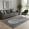 5' X 8' Charcoal And Ivory Abstract Washable Area Rug With UV Protection