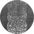 8' Charcoal And Ivory Abstract Washable Round Rug With UV Protection