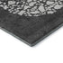 8' Charcoal And Ivory Abstract Washable Round Rug With UV Protection